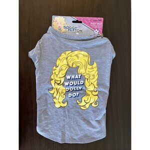 NWT Doggy Parton “What Would Dolly Do” Pet T-Shirt Gray Medium Dogs: 15-25 lbs